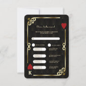 Glam Goud Zwart Art Deco 20s Trouwdag en Reisprogr RSVP Kaartje (Voorkant)