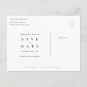 Glam goud zwart botanische bloemen sparen de datum aankondigingskaart (Achterkant)