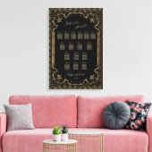 Glam Goud Zwart Trouw Stoelen Chart Canvas Afdruk (Insitu (Woonkamer))