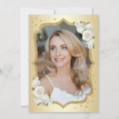 Glam Goud Zwart Wit Foto 50e Verjaardag Kaart (Achterkant)