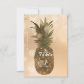 Glam Gouden Ananas Elegant Feest Tafelnummer (Voorkant)