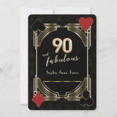 Glam Gouden Art Deco Casino Poker 90ste Verjaardag Kaart (Achterkant)
