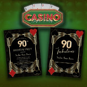 Glam Gouden Art Deco Casino Poker 90ste Verjaardag Kaart