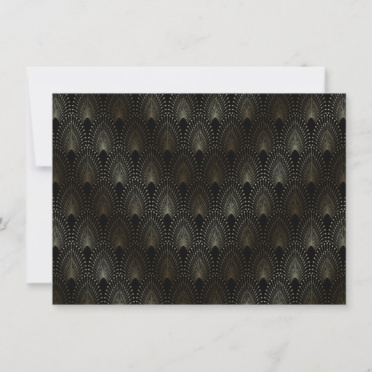 Glam Gouden Art Deco Pauwen Senior Reception Kaart (Achterkant)