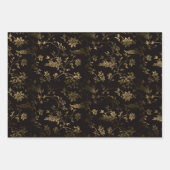 Glam gouden bladeren patroon bruin inpakpapier vel (Voorkant 3)