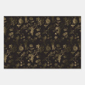 Glam gouden bladeren patroon bruin inpakpapier vel (Voorkant 2)