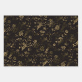 Glam gouden bladeren patroon bruin inpakpapier vel (Voorkant)