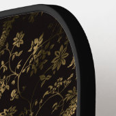 Glam gouden bladeren patroon bruin pickleball paddle (Links Detail)