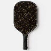 Glam gouden bladeren patroon bruin pickleball paddle (Achterkant)
