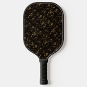 Glam gouden bladeren patroon bruin pickleball paddle (Voorkant)