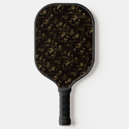 Glam gouden bladeren patroon bruin pickleball paddle