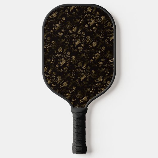 Glam gouden bladeren patroon bruin pickleball paddle (Voorkant)