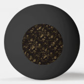 Glam gouden bladeren patroon bruin pingpongbal (Voorkant)