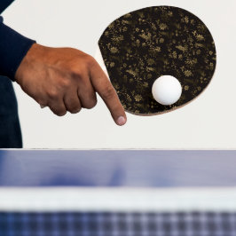 Glam gouden bladeren patroon bruin tafeltennisbatje