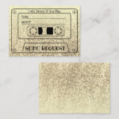 Glam Gouden Cassette Huwelijkslied Verzoek Inzetst Informatiekaartje (Voorkant / Achterkant)