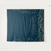 Glam Gouden Confetti Verjaardag Achtergrond Elke L Wandkleed (Voorkant (horizontaal))