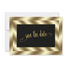 Glam Gouden Folie en Zwart Bruiloft Save The Date