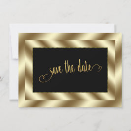 Glam Gouden Folie en Zwart Bruiloft Save The Date Kaart