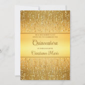 Glam Gouden Frame Quinceanera Uitnodiging (Voorkant)