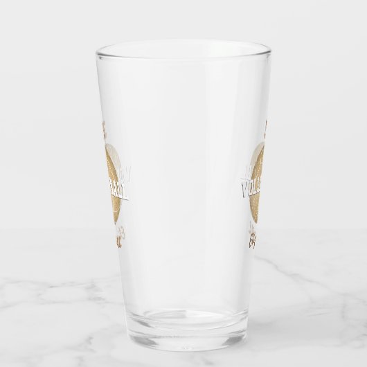 Glam gouden girly volleybal gepersonaliseerd glas (Rechts)