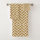 Glam gouden glitter en witte chevron strepen bad handdoek (Insitu)