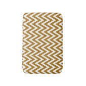 Glam gouden glitter en witte chevron strepen badmat (Voorkant Verticaal)