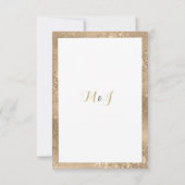 Glam gouden glitter frame script kalligrafie Huwel Kaart (Achterkant)