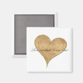 Glam Gouden Glitter Hart Magneet (Voorkant / Achterkant)