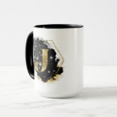 Glam Gouden Glitter J Monogram Mok (Voorkant links)