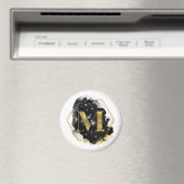 Glam Gouden Glitter M Monogram Magnet (Insitu (Vaatwasser))