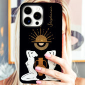 Glam Gouden Godin Monogram Persoonlijke Glitters Case-Mate iPhone Case