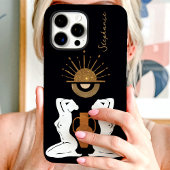 Glam Gouden Godin Monogram Persoonlijke Glitters Case-Mate iPhone Case