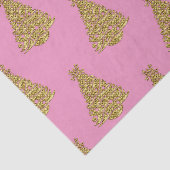 Glam Gouden Kerstbomen op Roze Kerst Tissuepapier (Detail)