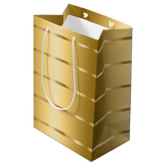 Glam Gouden Lint Bruidsdouche Medium Cadeauzakje (Achterkant Gekanteld)