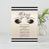 Glam Gouden Make-up Wimpers Schoonheid Custom Fees Kaart (Staand voorkant)