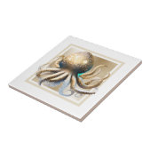 Glam gouden octopus shimmer elegant strand thema tegeltje (Zijkant)