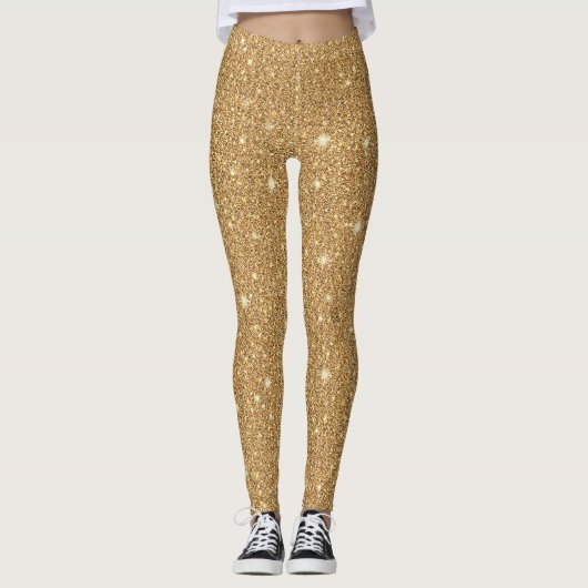 Glam goudglitter leggings (Voorkant)