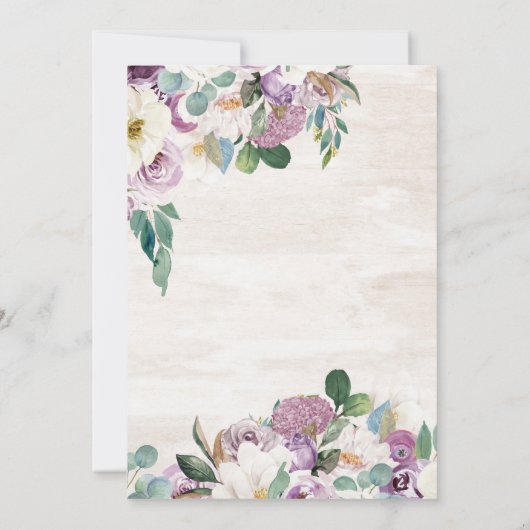 Glam Gown Rustic Floral Lavender Vrijgezellenfeest Kaart (Achterkant)