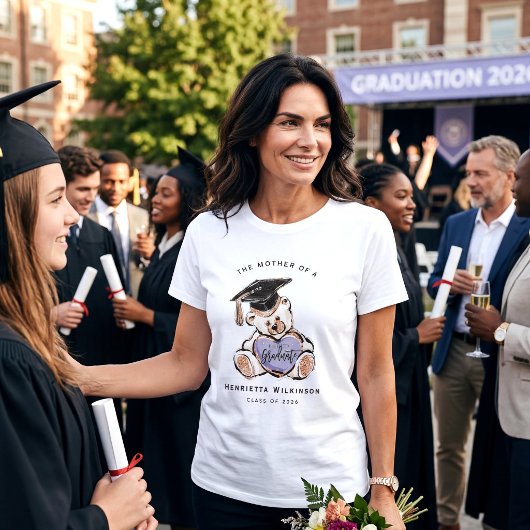 Glam Graduation Mom Bear Tee T-shirt