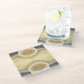 Glam Gray Beige Agate Gemstone Crystal Pattern Glazen Onderzetter (Schuin)