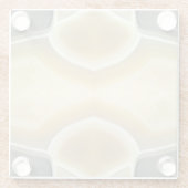 Glam Gray Beige Agate Gemstone Crystal Pattern Glazen Onderzetter (Achterkant)