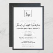 GLAM GRAY BLUE ZIET UW LOGO WERKSHOP GALA-GEBEURTE KAART (Voorkant / Achterkant)