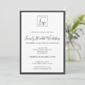 GLAM GRAY BROWN SILK UW LOGO WORKSHOP GALA EVENT KAART (Staand voorkant)