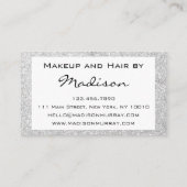 Glam Gray Silver Glitter Sparkles Makeup Artist Visitekaartje (Achterkant)