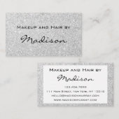 Glam Gray Silver Glitter Sparkles Makeup Artist Visitekaartje (Voorkant / Achterkant)