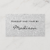 Glam Gray Silver Glitter Sparkles Makeup Artist Visitekaartje (Voorkant)