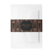 Glam Great Gatsby Copper Black Art Deco Wedding Uitnodigingen Wikkel (Voorkant Voorbeeld)