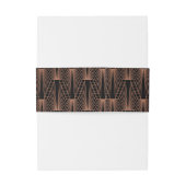 Glam Great Gatsby Copper Black Art Deco Wedding Uitnodigingen Wikkel (Achterkant Voorbeeld)