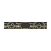 Glam Great Gatsby Gold Black Art Deco Wedding Uitnodigingen Wikkel (Vlak)