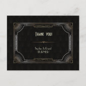 Glam Great Gatsby Gouden Art Deco Trouw Dank Je Briefkaart (Voorkant)